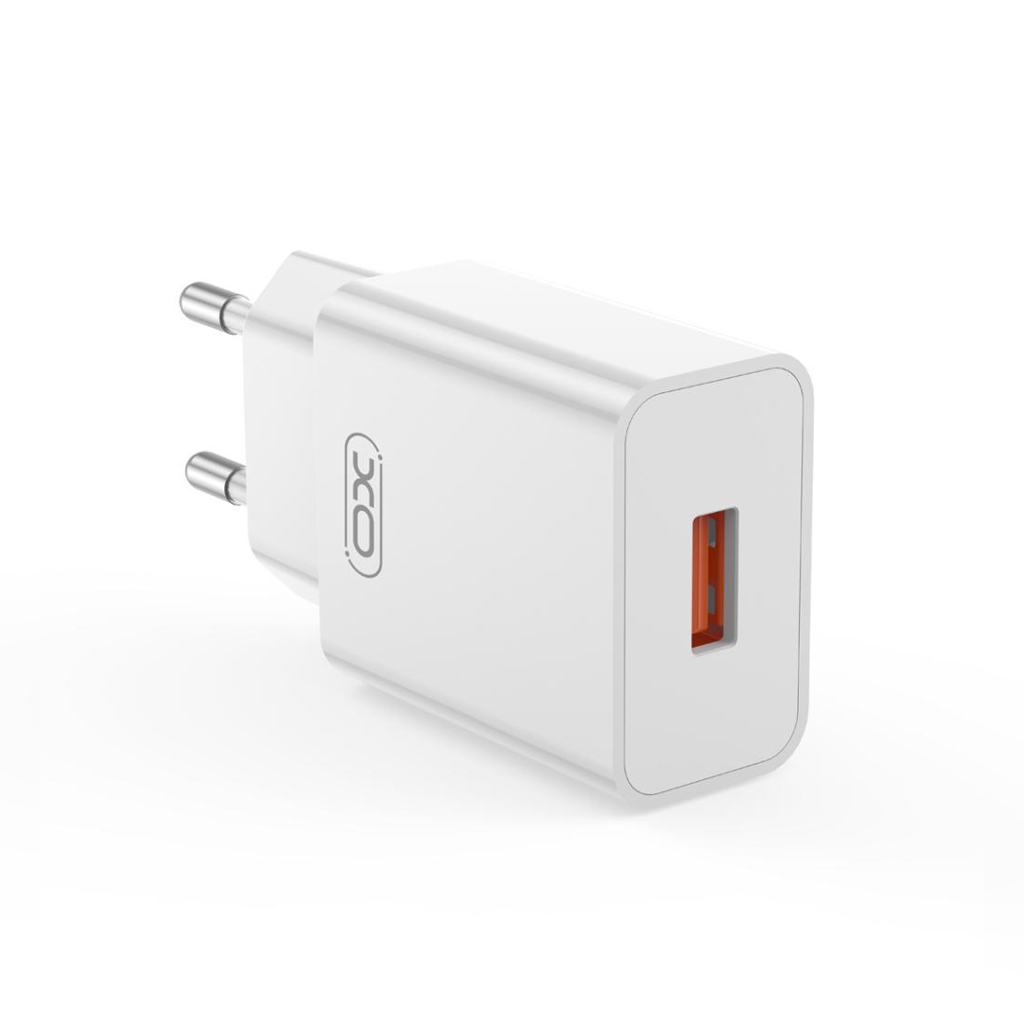 Caricatore da Rete con Cavo microUSB XO Design L127, 18W, 3A, 1 x USB-A, Bianco