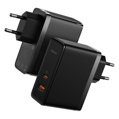 Caricabatterie Rete con Cavo USB-C Baseus GaN5 Pro, 100W, 3A, 1 x USB-A - 1 x USB-C, Nero CCGP090201
