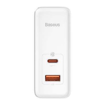 Caricabatterie da Rete con Cavo USB-C Baseus GaN5 Pro, 100W, 3A, 1 x USB-A - 1 x USB-C, Bianco CCGP090202