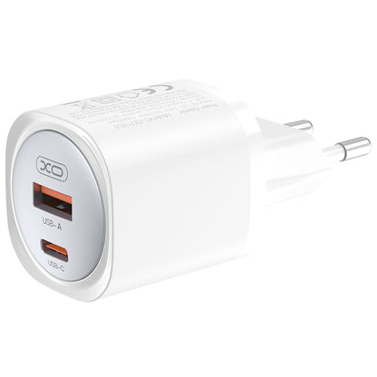 Caricabatterie da Rete con Cavo USB-C XO Design CE21, 30W, 3A, 1 x USB-A - 1 x USB-C, Bianco