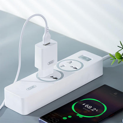 Caricabatterie da Rete con Cavo microUSB XO Design L99, 12W, 2.4A, 1 x USB-A, Bianco