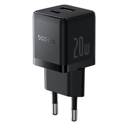 Caricabatterie da rete con cavo USB-C Baseus Palm, 20W, 3A, 1 x USB-A - 1 x USB-C, Nero P10111608113-01