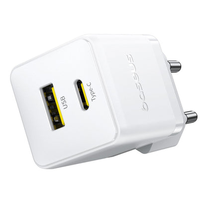 Caricabatterie da Rete con Cavo USB-C Baseus Palm, 20W, 3A, 1 x USB-A - 1 x USB-C, Bianco P10111608213-01