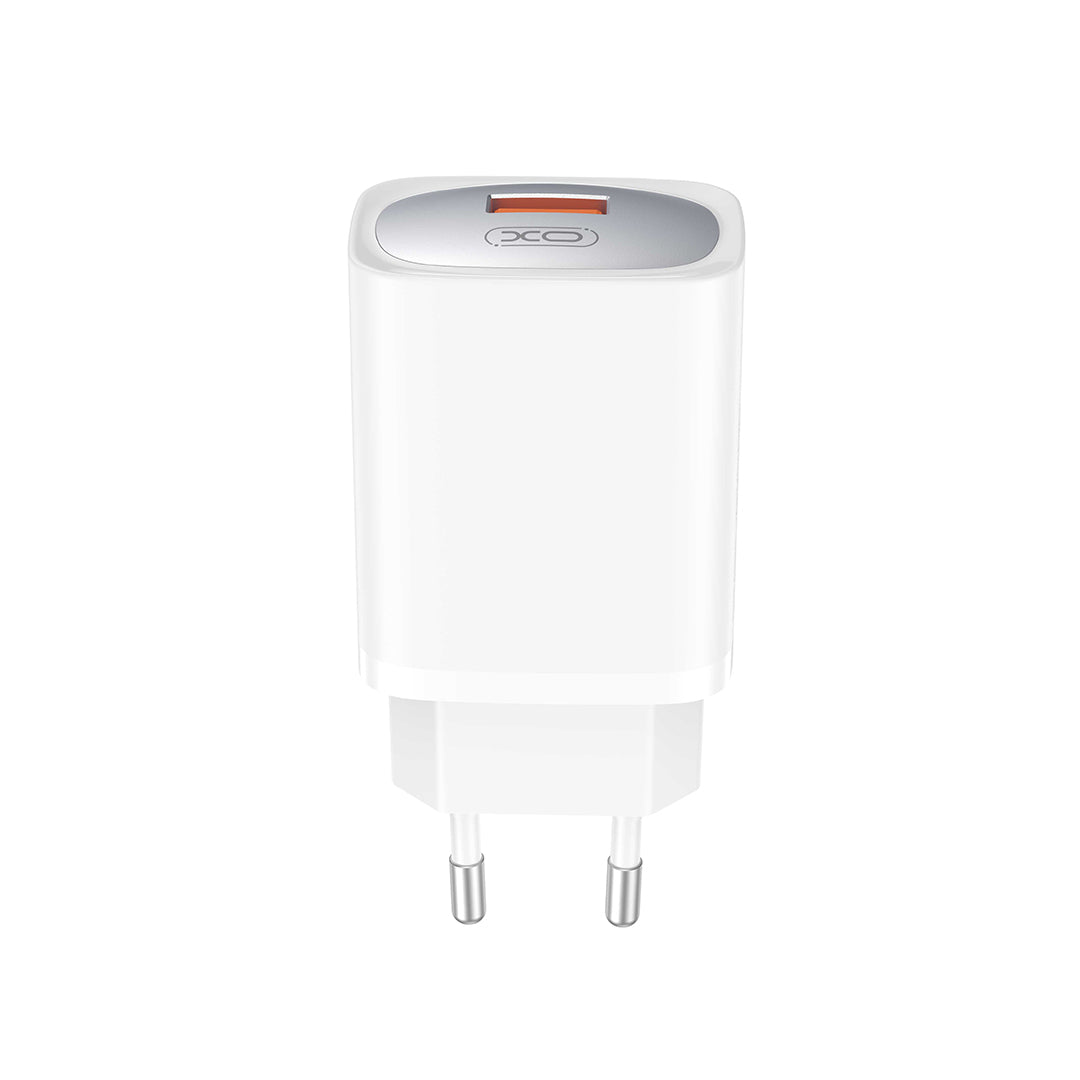 Caricabatterie da Rete con Cavo USB-C XO Design CE19, 18W, 3A, 1 x USB-A, Bianco
