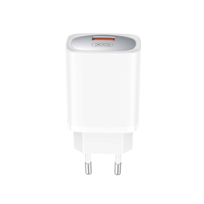 Caricabatterie da Rete con Cavo USB-C XO Design CE19, 18W, 3A, 1 x USB-A, Bianco