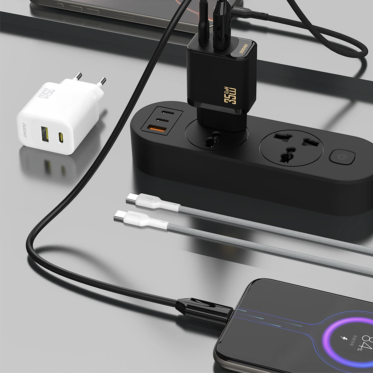 Caricabatterie Rete con Cavo USB-C Dudao A27 Max, 35W, 1 x USB-A - 1 x USB-C, Nero