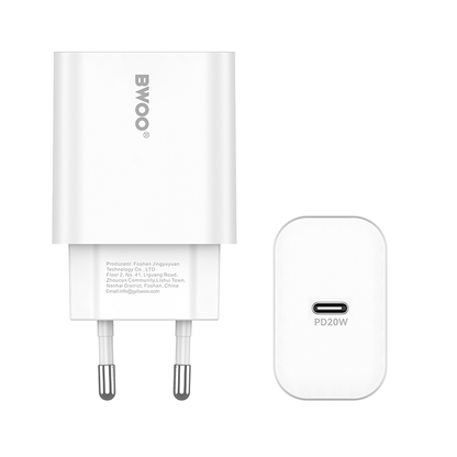 Network Charger with Lightning Cable BWOO CDA233, 20W, 3A, 1 x USB-C, White