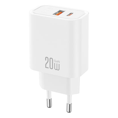 Caricatore da rete con cavo USB-C XO Design CE40, 20W, 3A, 1 x USB-A - 1 x USB-C, Bianco