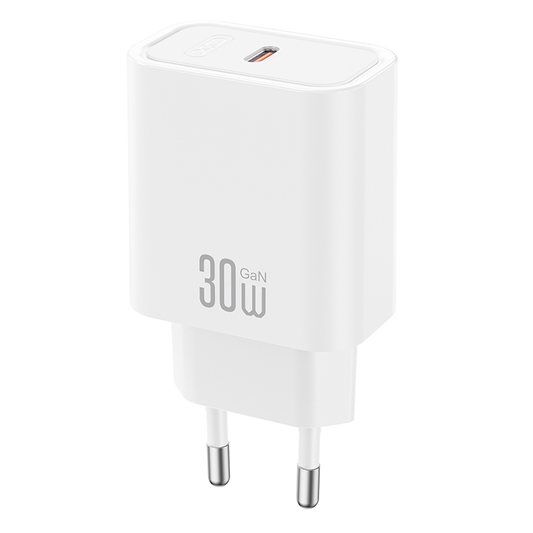 Caricatore da rete con cavo USB-C XO Design CE41, 30W, 3A, 1 x USB-C, Bianco