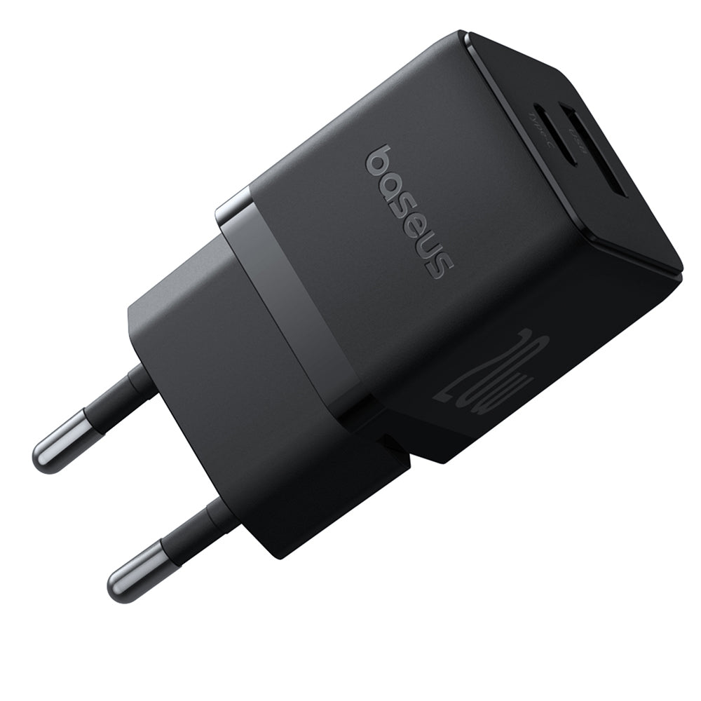 Caricabatterie da rete con cavo USB-C Baseus Palm, 20W, 3A, 1 x USB-A - 1 x USB-C, Nero P10111608113-01