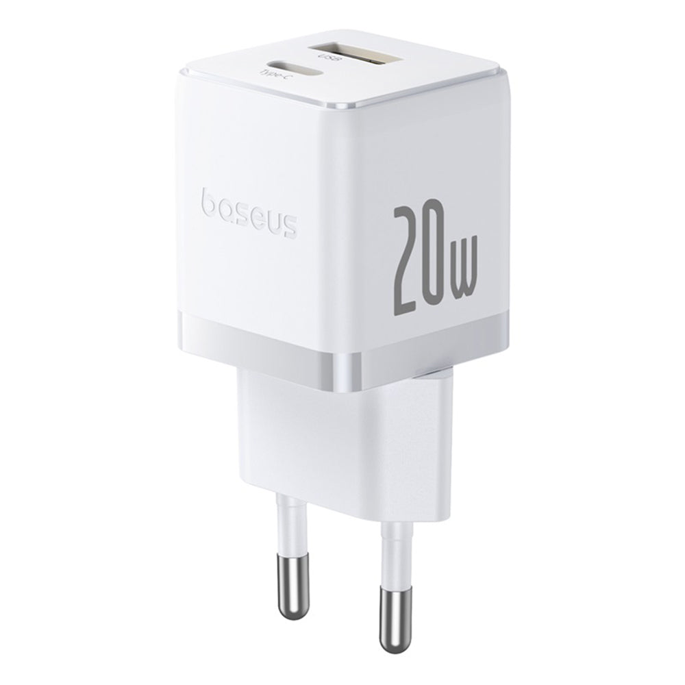 Caricabatterie da Rete con Cavo USB-C Baseus Palm, 20W, 3A, 1 x USB-A - 1 x USB-C, Bianco P10111608213-01