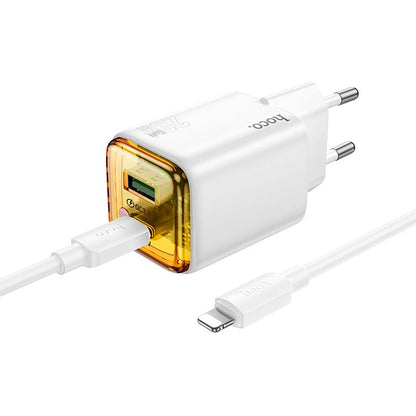 Caricabatterie da Rete con Cavo USB-C HOCO N52, 20W, 3A, 1 x USB-A - 1 x USB-C, Bianco