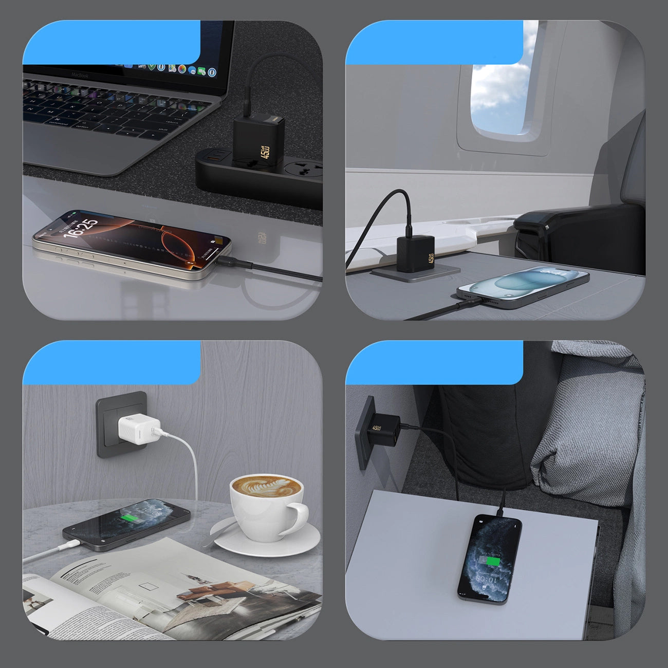 Caricabatterie da Rete con Cavo USB-C Dudao A28C, 45W, 3A, 1 x USB-C, Nero