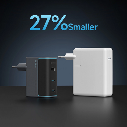 Caricabatterie da Rete con Cavo USB-C Cuktech, 100W, 5A, 1 x USB-A - 2 x USB-C, Grigio CUKAD1003EUG