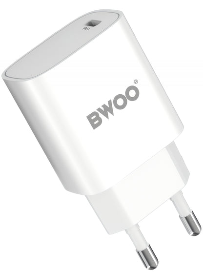 Network Charger with Lightning Cable BWOO CDA159, 20W, 3A, 1 x USB-C, White