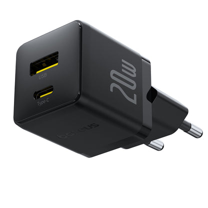 Caricabatterie da rete con cavo USB-C Baseus Palm, 20W, 3A, 1 x USB-A - 1 x USB-C, Nero P10111608113-01