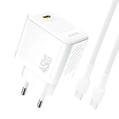 Caricabatterie Retea Con Cavo USB-C Dudao A28C, 45W, 3A, 1 x USB-C, Bianco