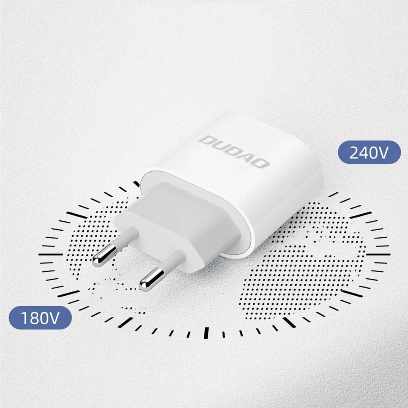 Caricabatterie Rete con Cavo USB-C Dudao A14EUC, 20W, 3A, 1 x USB-C, Nero