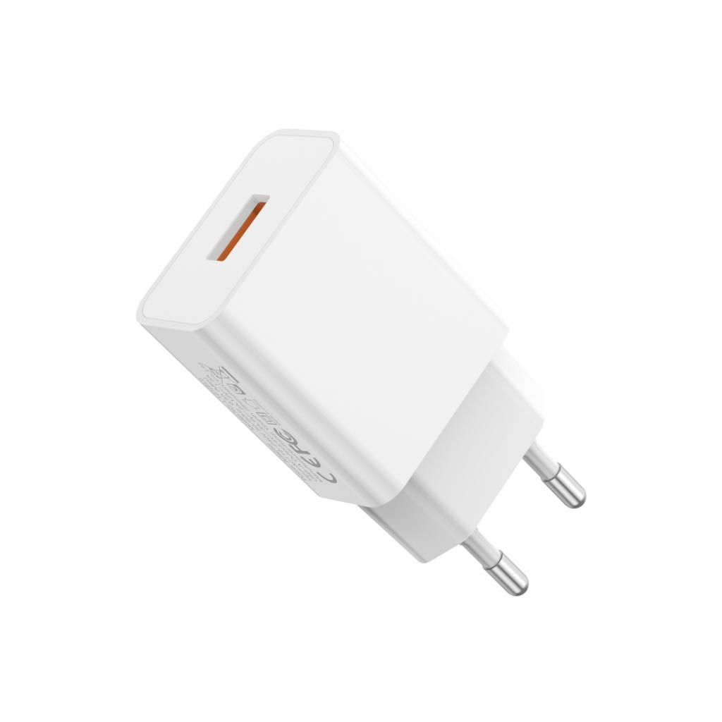 Caricatore da Rete con Cavo microUSB XO Design L127, 18W, 3A, 1 x USB-A, Bianco