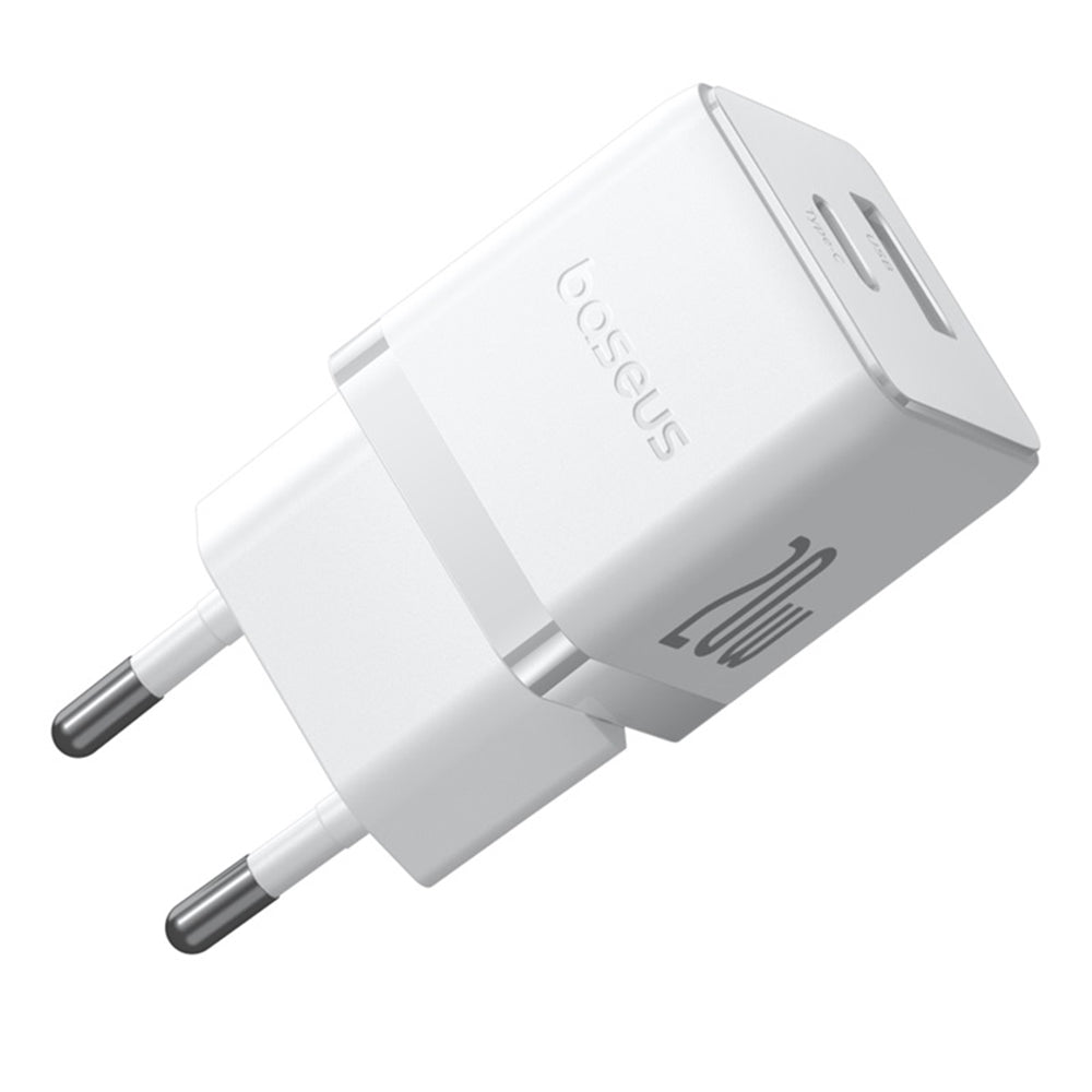 Caricabatterie da Rete con Cavo USB-C Baseus Palm, 20W, 3A, 1 x USB-A - 1 x USB-C, Bianco P10111608213-01