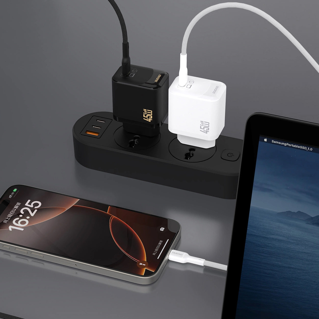 Caricabatterie Retea Con Cavo USB-C Dudao A28C, 45W, 3A, 1 x USB-C, Bianco