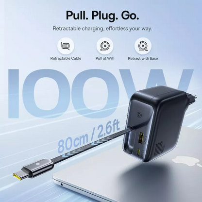 Caricabatterie Rete Con Cavo USB-C Baseus EnerCore CJ11, 100W, 1 x USB-A - 2 x USB-C, Nero E0120M00