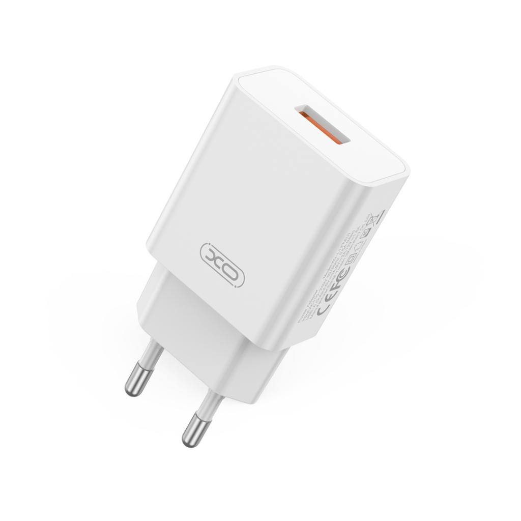 Caricatore da Rete con Cavo microUSB XO Design L127, 18W, 3A, 1 x USB-A, Bianco