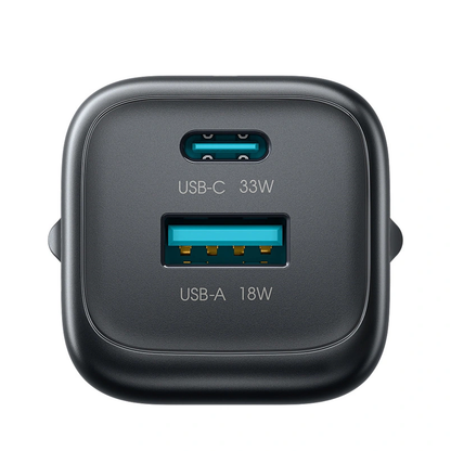 Caricabatterie Retea Con Cavo Lightning Joyroom JR-TG7, 33W, 3A, 1 x USB-A - 1 x USB-C, Nero