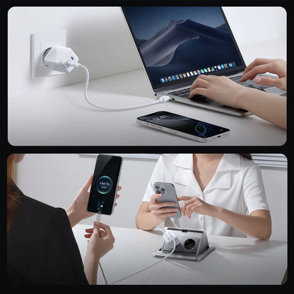 Caricabatterie Rete con Cavo USB-C Joyroom JR-TCL05, 45W, 3A, 2 x USB-C, Bianco