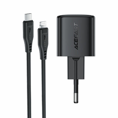 Acefast A118 Lightning Cable Wall Charger, 30W, 3A, 1 x USB-C, Black