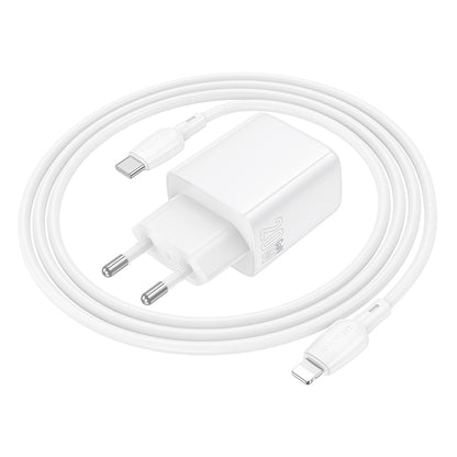 Caricabatterie da rete con cavo Lightning Borofone BN27 Fuente, 20W, 3A, 1 x USB-A - 1 x USB-C, Bianco