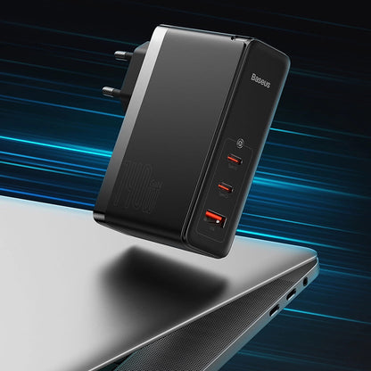 Caricabatterie Rete con Cavo USB-C Baseus GaN5 Pro, 140W, 5A, 1 x USB-A - 2 x USB-C, Bianco CCGP100202
