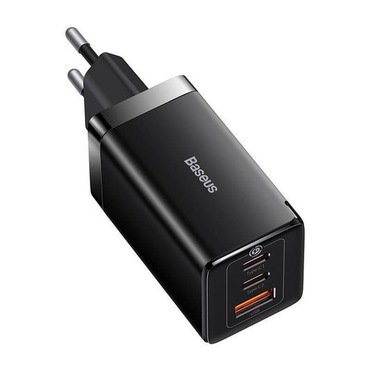 Baseus GaN5 Pro Network Charger with USB-C Cable, 65W, 3.25A, 1 x USB-A - 2 x USB-C, Black C0206500