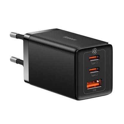 Caricabatterie Rete con Cavo USB-C Baseus GaN5 Pro, 65W, 3.25A, 1 x USB-A - 2 x USB-C, Nero C0206500