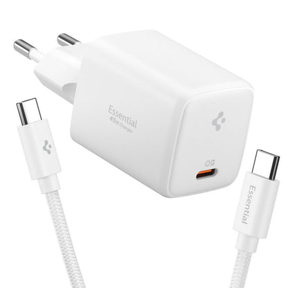 Caricabatterie Retea Con Cavo USB-C Spigen EE451EU Essential, 45W, 3A, 1 x USB-C, Bianco ACH09473