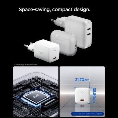Caricabatterie Retea Con Cavo USB-C Spigen EE451EU Essential, 45W, 3A, 1 x USB-C, Bianco ACH09473