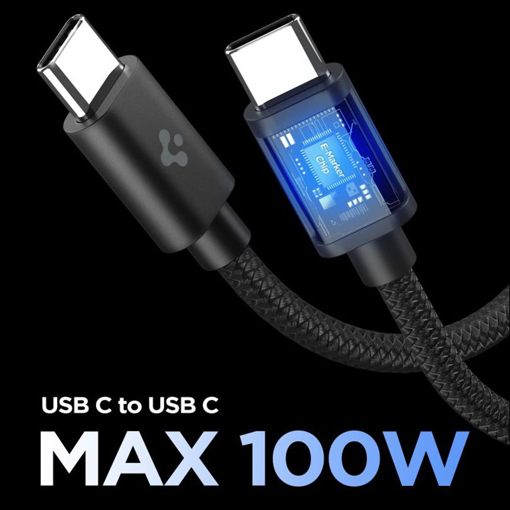 Caricabatterie da Rete con Cavo USB-C Spigen EE451EU Essential, 45W, 3A, 1 x USB-C, Nero ACH09474