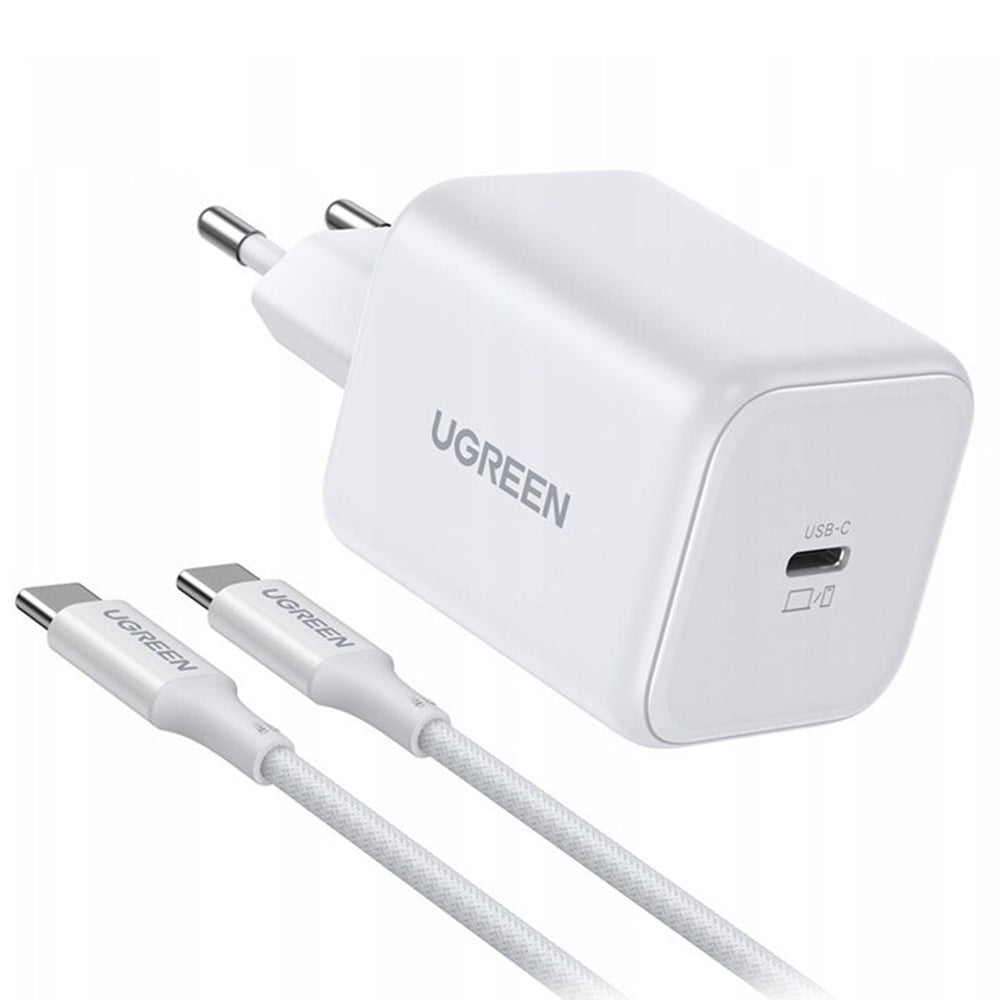 Caricatore da rete con cavo USB-C UGREEN X524 (65055), 45W, 3A, 1 x USB-C, Bianco