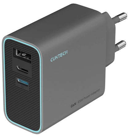 Caricabatterie Retea Cuktech, 65W, 3A, 1 x USB-A - 2 x USB-C, Grigio CUKAD653EUGR