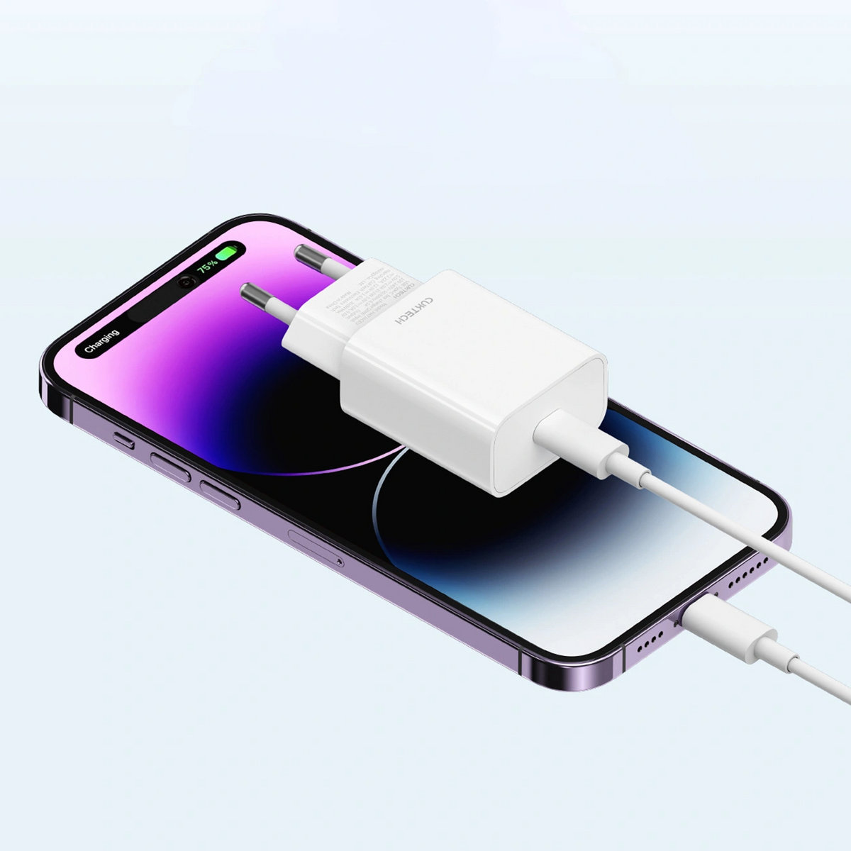 Caricatore da rete Cuktech HA716C, 20W, 3A, 1 x USB-C, Bianco