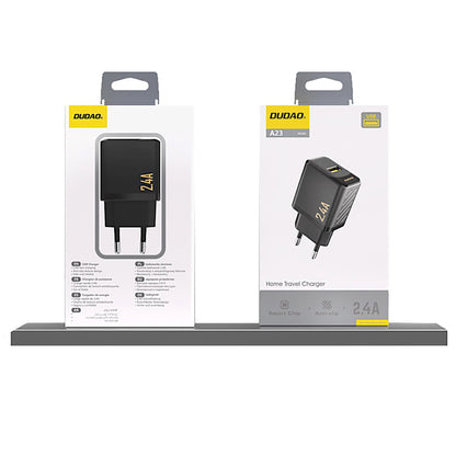 Dudao A23 Wall Charger, 12W, 2.4A, 1 x USB-A, Black