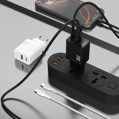 Caricabatterie Rete Dudao A27 Max, 35W, 1 x USB-A - 1 x USB-C, Bianco