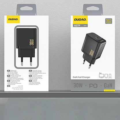 Caricabatterie Rete Dudao A27P, 30W, 3A, 1 x USB-C, Nero