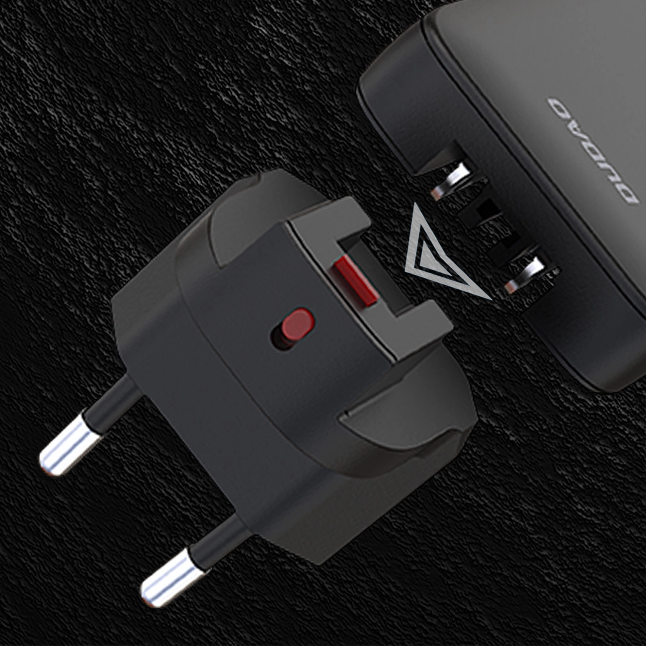 Caricabatterie da Rete Dudao A65Q Travel, 65W, 3.25A, 1 x USB-A - 1 x USB-C, Nero