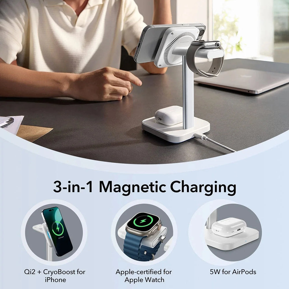 Caricabatterie Wireless Rete ESR CryoBoost 3in1, 25W, 1.67A, Nero