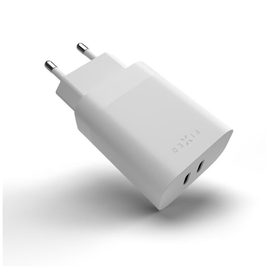 Caricabatterie Retea Fixed, 35W, 3A, 2 x USB-C, Bianco