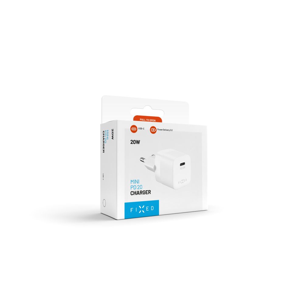 Caricabatterie Retea Fixed Mini, 20W, 3A, 1 x USB-C, Bianco