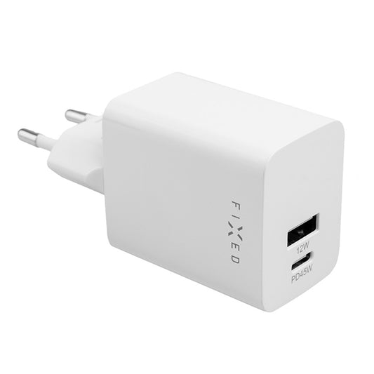 Caricabatterie Retea Fixed Mini, 45W, 3A, 1 x USB-A - 1 x USB-C, Bianco