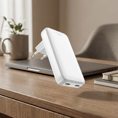 Caricabatterie Retea Fixed Slim, 45W, 3A, 2 x USB-C, Bianco
