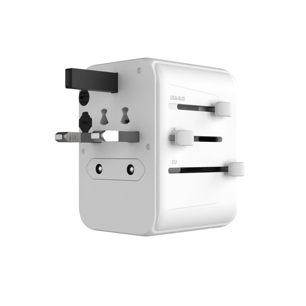 Caricabatterie Retea Fixed Travel, 30W, 3A, 2 x USB-A - 1 x USB-C, Bianco